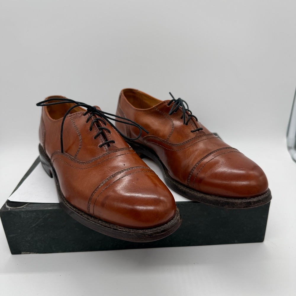 Allen Edmonds Brookwood Dress Shoes Men's 7 D Brown Leather Cap Toe Oxford USA